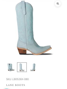Lane Boots Women's Tall Western Boot in Pale Blue